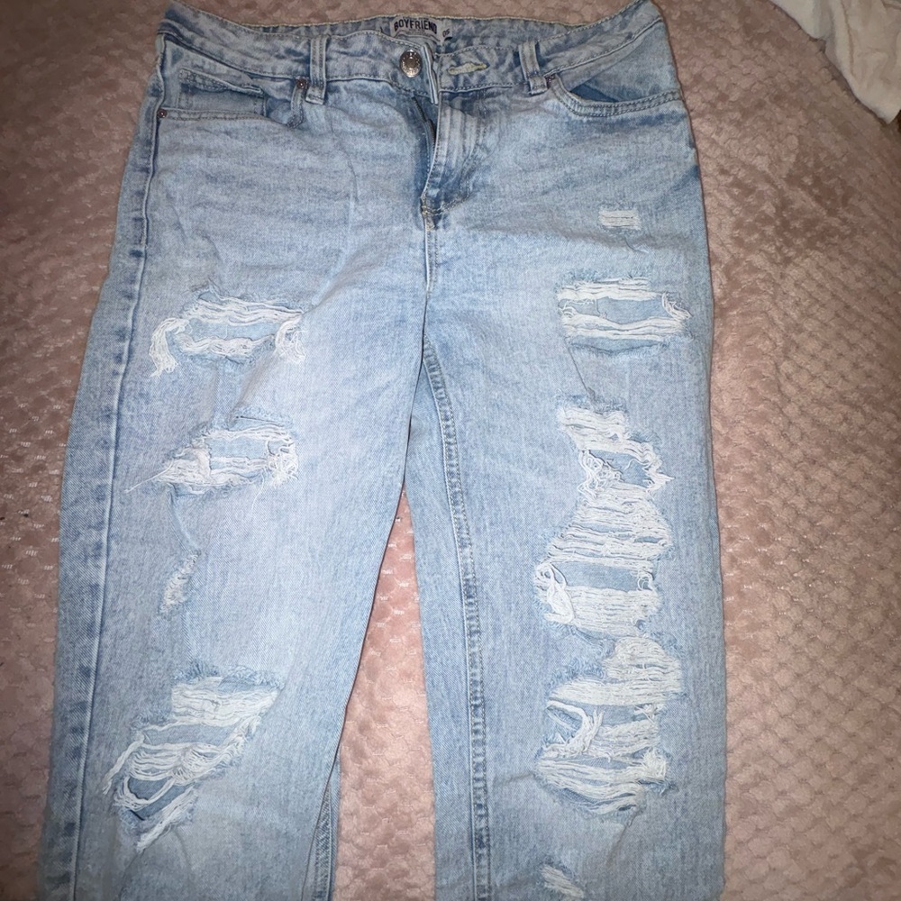 Light Blue Distressed Women Jeans